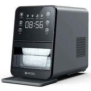 ecozy Nugget Ice Maker Countertop with Intuitive Ergonomic EcoScreen One-Touch Timer 33Lbs/24H Pull-Out Basket 3Lbs Storage Self-Cleaning Ice Machine
