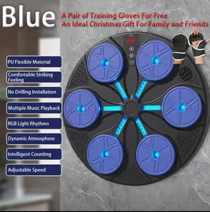 Music Boxing Machine Wall Mount, Smart Bluetooth Boxing Punching Pads with Gloves, Electronic Music Workout Target Trainer for Home Fitness & Training