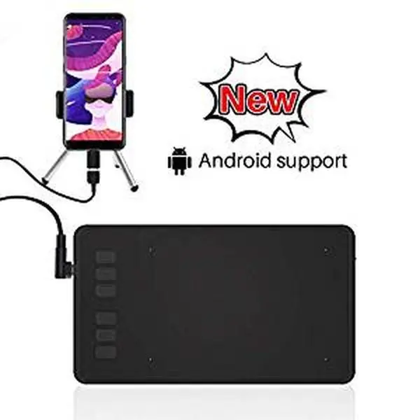 Huion H640P Portable 6x4in Graphics Drawing Tablet for Artists - 6 Press Keys, Battery-Free Stylus Pen, Wireless Capable, Compatible with OSU Games, Android Phones, Mac, Windows, Linux PCs, Sai, Tablets, Devices