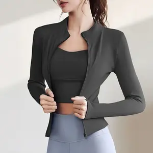 Women's Athletic Full Zip Lightweight Workout Jacket with Thumb Holes Springfresh