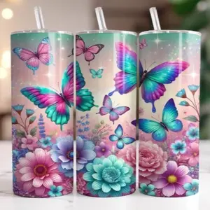 Butterflies | 20oz Skinny sublimation tumbler transfer print out (TRANSFER ONLY, NOT A FINISHED TUMBLER)