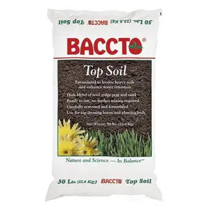 Michigan Peat Baccto Top Soil with Reed Sedge, Peat, and Sand, 50 Pounds