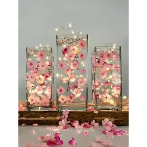 50/100pcs Acrylic Multicolor Floating Artificial Cherry Blossom Flowers, Decorative Vase Fillers for Centerpiece Decor, Floating Candle Wedding Table Home Decoration, Floating Flowers