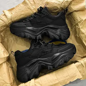 GGOR Men's Height Boosting Sneakers with Thick Sole & Upper - Breathable Low-Top Sneakers Suitable for Spring/Fall, Lace-Up Casual Sports Wear, Height Increase Insole, Sole for Gym, Office, Everyday Use