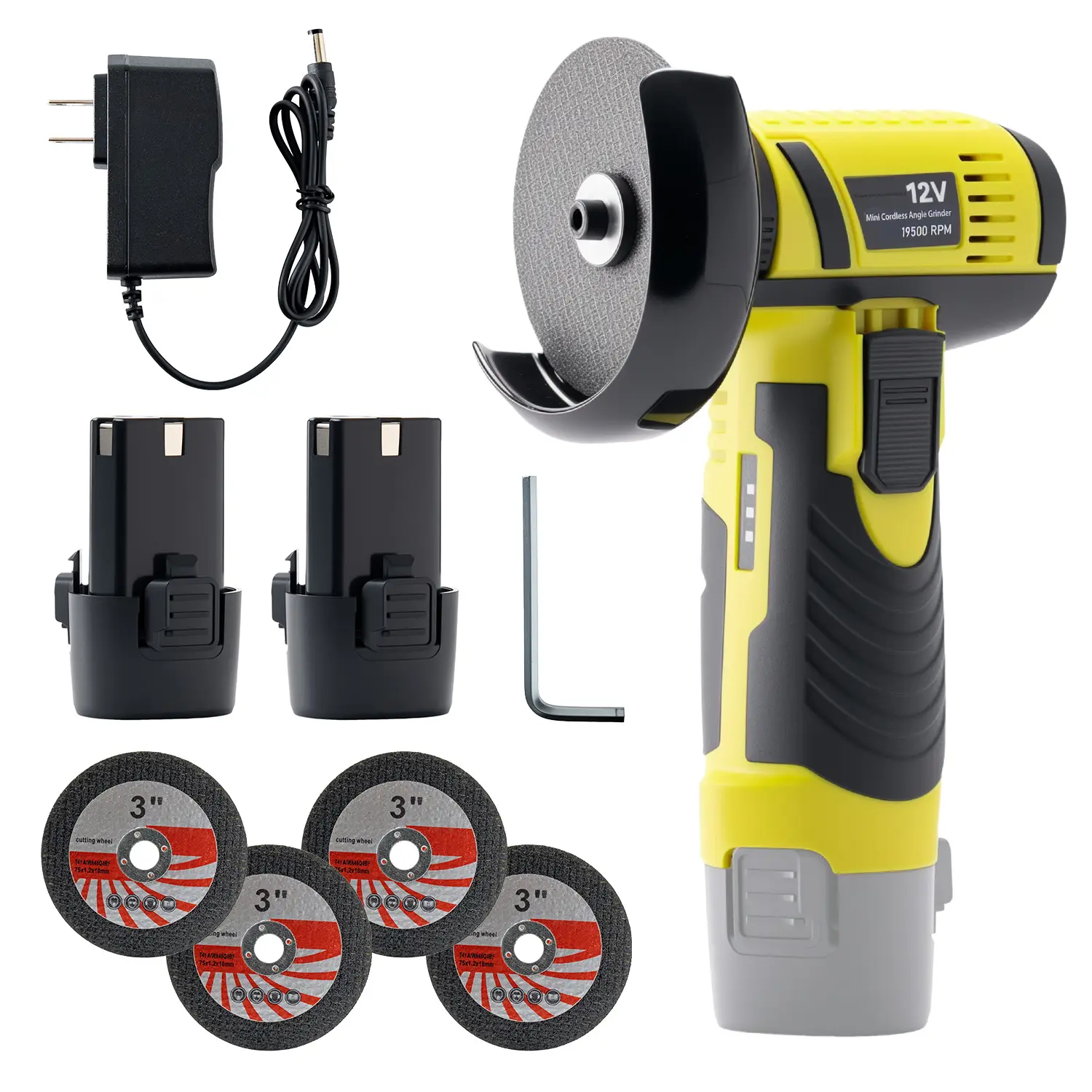 Brushless Electric Angle Grinder,21.5Ah Batteries,4 Grinding Discs,capable of Sanding,Polishing,Rust removal,Cutting,etc.Professional Electrician's A