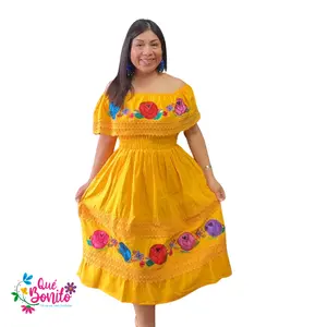 Dress Off the Shoulder with Elastic in the Waist