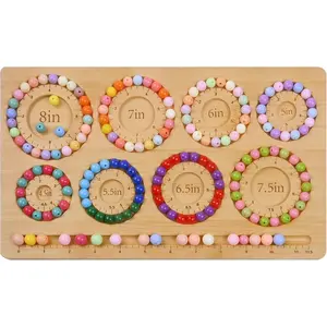 Bead Boards for  Making with 8 Bracelet Sizes  Bracelet Making Beading Tray 4.5" 5" 5.5" 6" 6.5" 7" 7.5" 8" Wooden Bracelet Sizer Measurement Design Tool