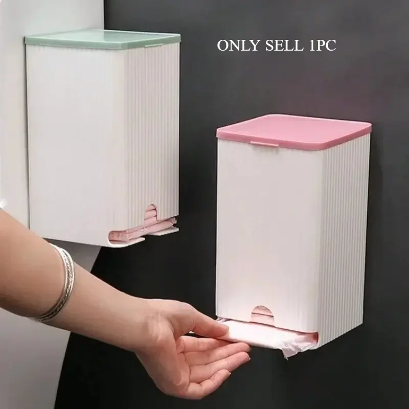 1pc Wall-mounted Sanitary Napkin Storage Box Dust-proof Tissue Paper and Cotton Swab Storage Box Bathroom Organizer Accessories