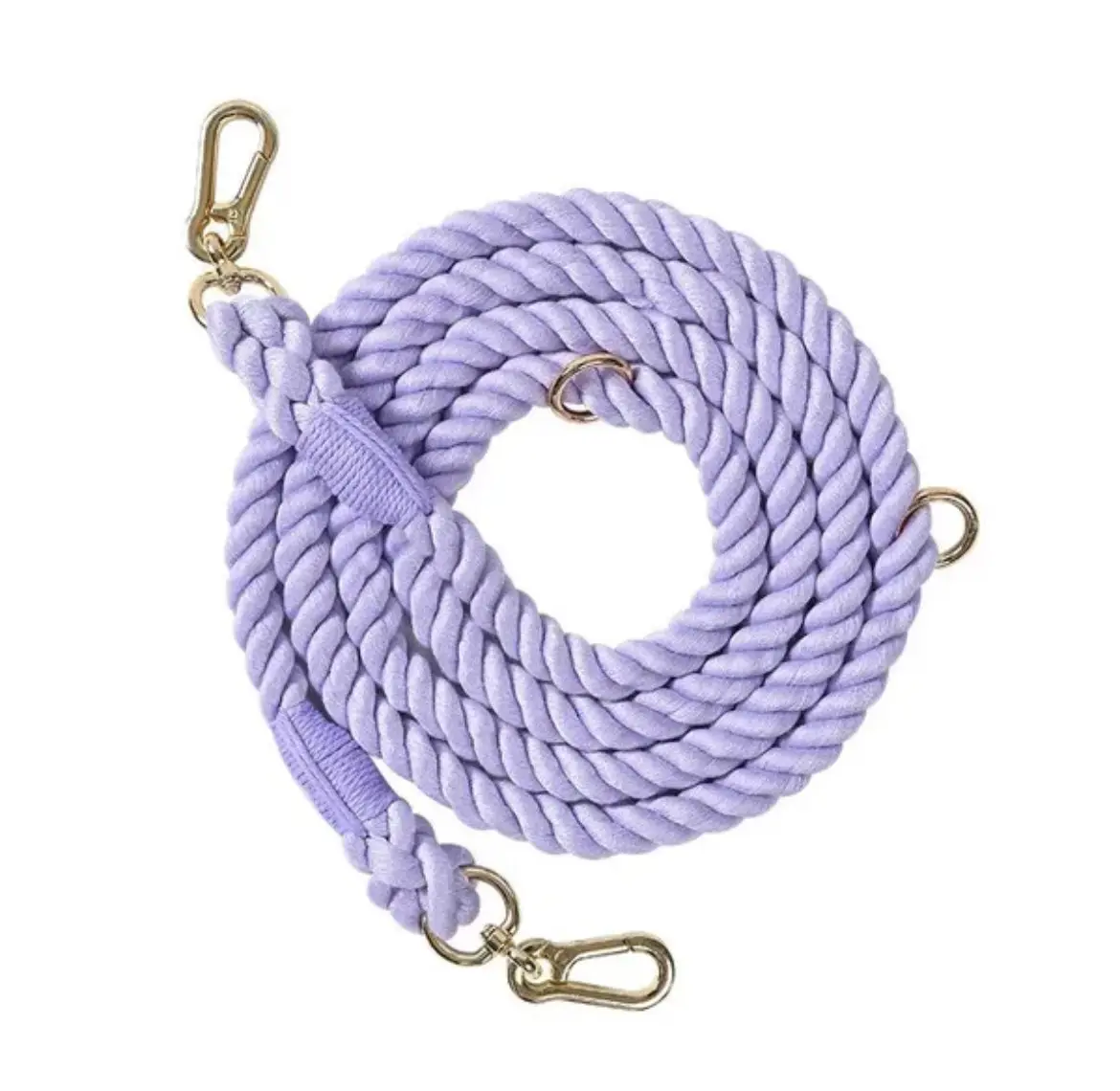 Dog Leash Braided  Rope 7ft -Purple