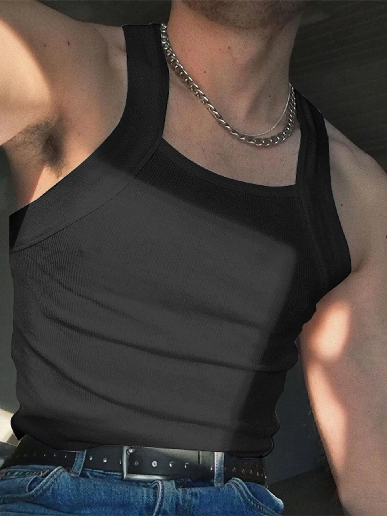 INCERUN Men's Fashion Simple Tank Top, Summer Solid Color Sleeveless Vest, Menswear, Suitable for Daily Sports Wear