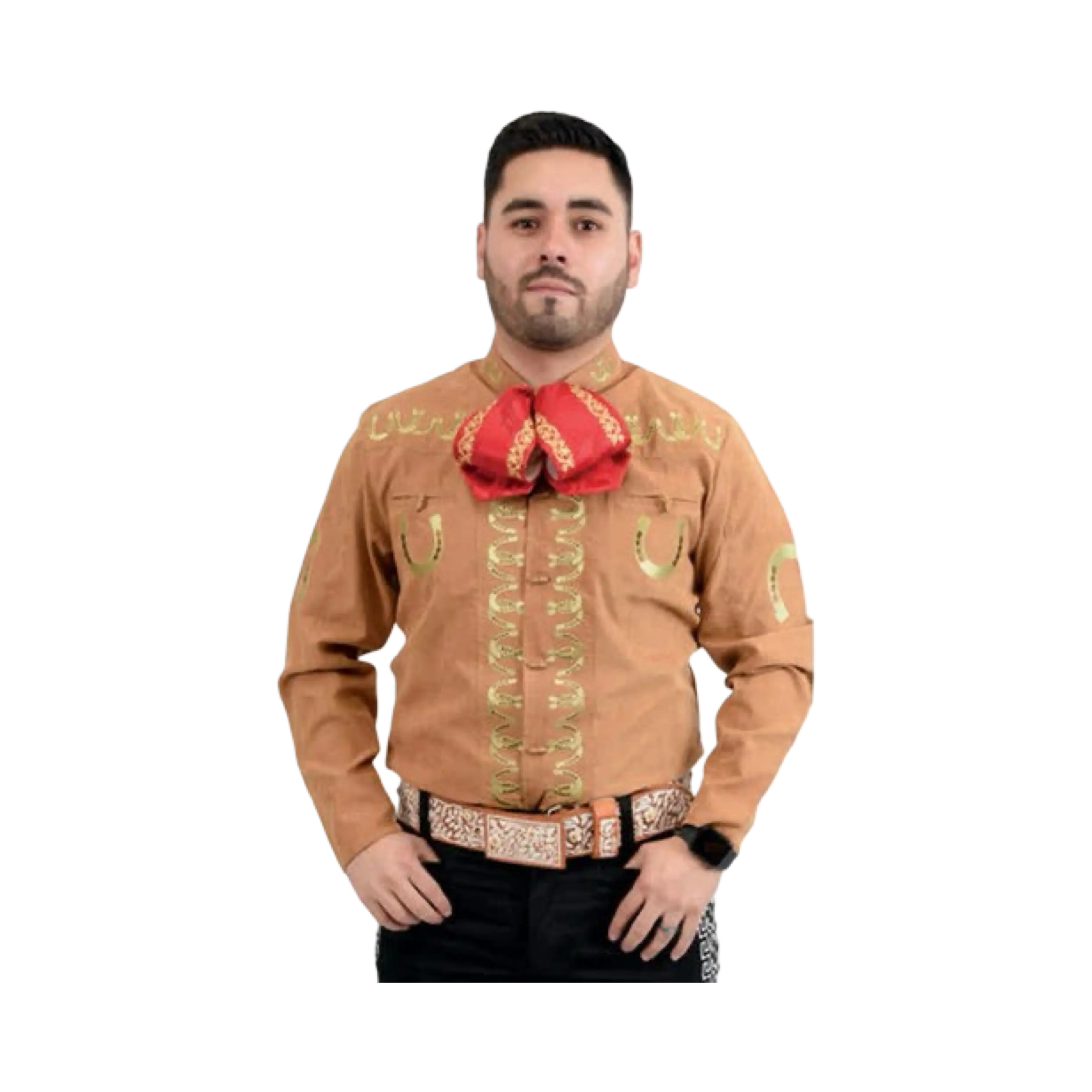Camisas Charras Para Hombre Beige Tradicional