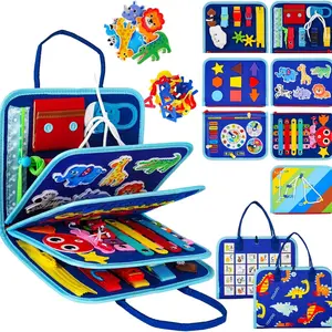 Felt Busy Board Toddler Travel Toy, Sensory Board for Educational Activities & Fine Motor Skills, Travel Preschool Games, Alphabet & Number Learning Toy, Birthday Gift for Kids