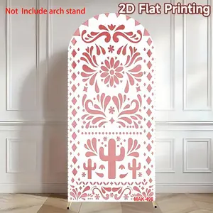 Red & White Mexican Cactus Flower Arch Backdrop Cover for Kids Baby Shower Party Decor Birthday Background Elastic Double-Sided Spandex Fabric Party Decoration Wall Hanging Backdrop Wedding Party Backdrop Party Decorations Banners
