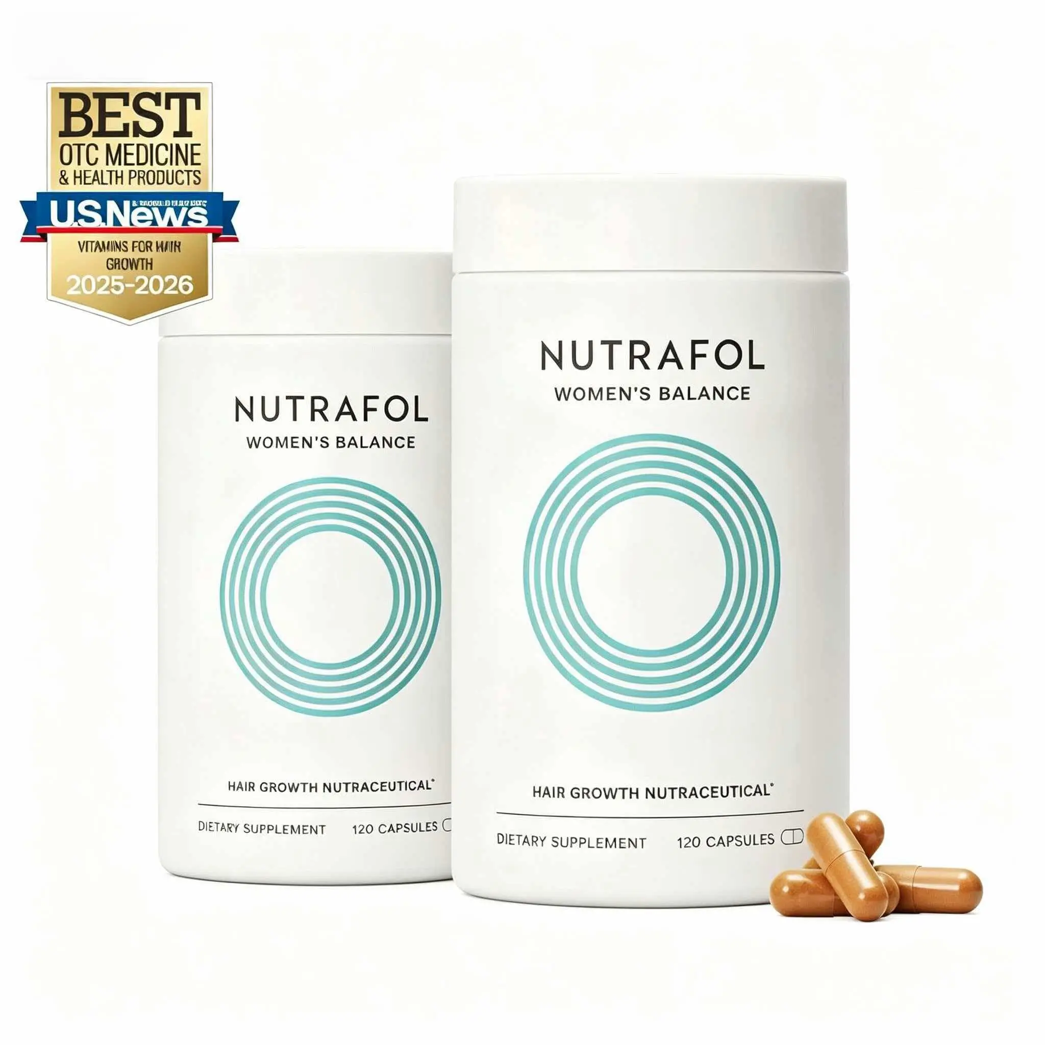 Nutrafol Women's Balance Ages 45 and Up Hair Growth Supplements, Clinically Tested for Thicker Hair and Fuller Scalp Coverage, Dermatologist Recommended - 1 Month Supply