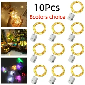 10Packs Battery Operated Copper Wire LED String Lights 39/78/118/196 Inch 10/20/30/50 LED 3Modes Mini Firefly Fairy Lights Warm/Multi/Red/Green/Blue/Pink/ Purple/White Perfect for BOBO balloon, birthday room, camping, flower, party, wedding, Christmas