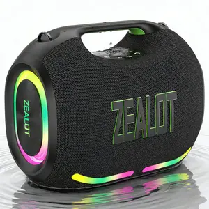 ZEALOT Wireless Bluetooth Speaker, 120W Shocking Bass with IPX7 Waterproof, 24000mAh Long-Lasting Battery, RGB Sync to Music, Dual Carry Ways, Portable Waterproof Speaker, DSP EQ/PD Fast Charge/BT5.4, Great Pool Gift.