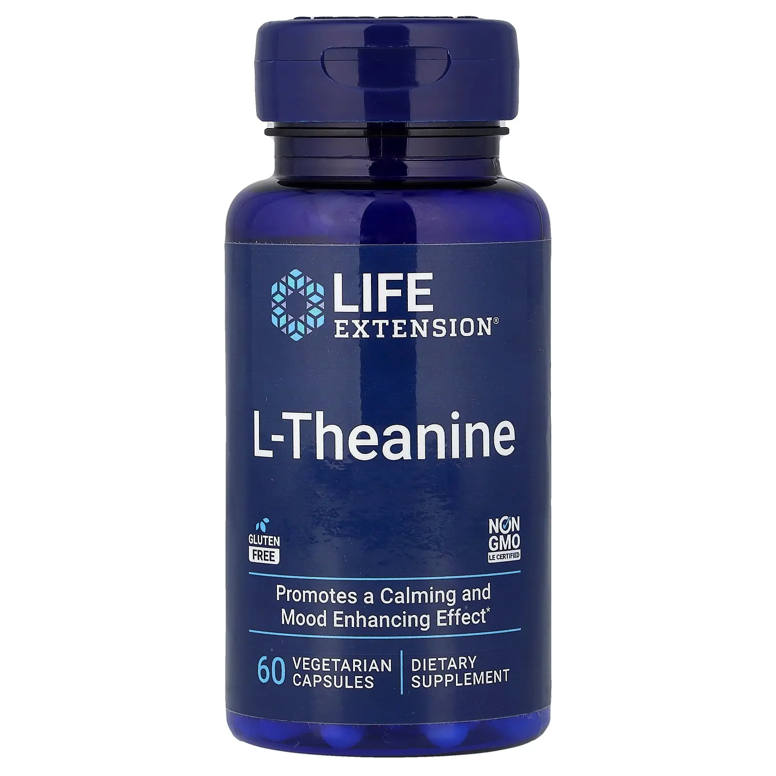 Life Extension L-Theanine, 60 Vegetarian Capsules (100 mg per Capsule)