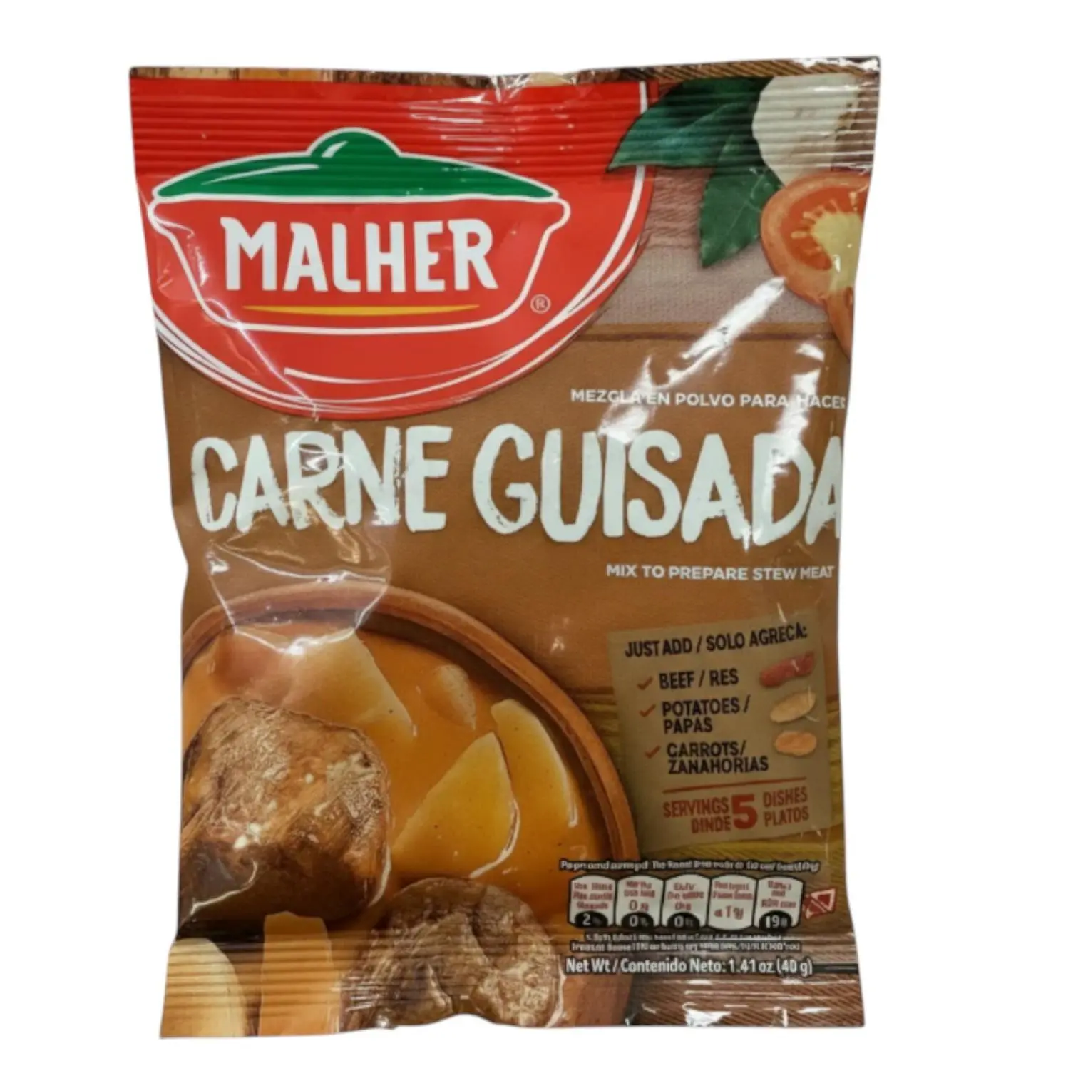 Malher Carne Guisada Preparados 40g Central American Flavor Mix for 5 Dishes Authentic Stew Dip