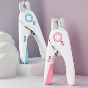 Cat Nail Clipper with Adjustable 4-Size Trimming Hole & Hidden Nail File | Safe Toenail Trimmer for Kittens & Indoor Cats | Anti-Splash Claw Cutter for Cat Grooming (Blue)