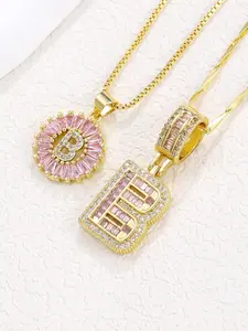 Women's Letter Pendant Necklace Set, Adjustable Chain Jewelry Gift for Women, Fashionable & Stylish Design, Perfect for All Occasions, Letters Necklace