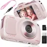 NBD K200 4K Ultra HD Compact Video Camera Camcorder Kit - 64MP Digital Camera, 16X Digital Zoom, USB Charging, Automatic Recording, Rechargeable, Selfie-Capable, MicroSD Compatible, Portable for Beginners