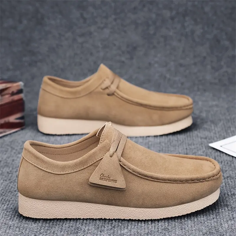 Men's Casual Slip-On Loafers - Vintage British Style, Solid Color, PU Upper & Inner, Fabric Insole, Round Toe, Low Top, Spring/Summer Collection for Daily Wear