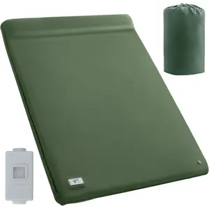 Self Inflating Sleeping Pad, 3.15" Ultra-Thick Memory Foam Camping Pad with Pillow Fast Inflating in 20s Insulated Camping Mattress Pad 4-Season Camp Sleeping Mat for Camp/Travel/Tent