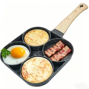 Non-Stick 4-Hole Egg Cooker, Breakfast Burger Bacon Steak Grill Pan, Non-Stick Pancake Egg Maker, Perfect for Morning Meals