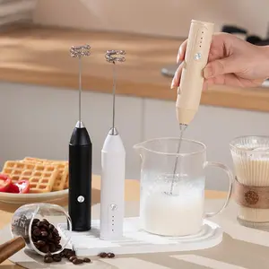 Electric Milk Frother, Handheld Electric Milk Frother, Battery Powered Foam Maker, Kitchen Appliances for Coffee, Cappuccino, Smoothie, Hot Chocolate