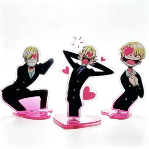 Acrylic One Piece anime merchandise — Sanji  funny rotating stand desk ornament, great gift for friends