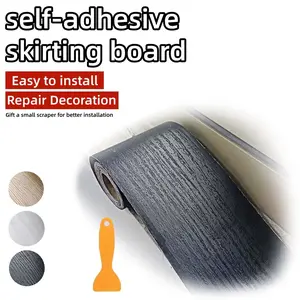 1 Roll of 5-meter/196.85-inch Self-adhesive Skirting Board, Peeling and Pasting Decorative Lines, Wall Molding, Wood Grain Texture Design, Suitable for Corner Lines, Waistline, and Decoration Stickers, Wallpaper Border Peel And Stick