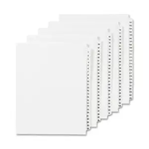Avery AVE11911 Numeric Divider- 1- Side Tab- 11 in. x 8.5 in.- 25-PK- White