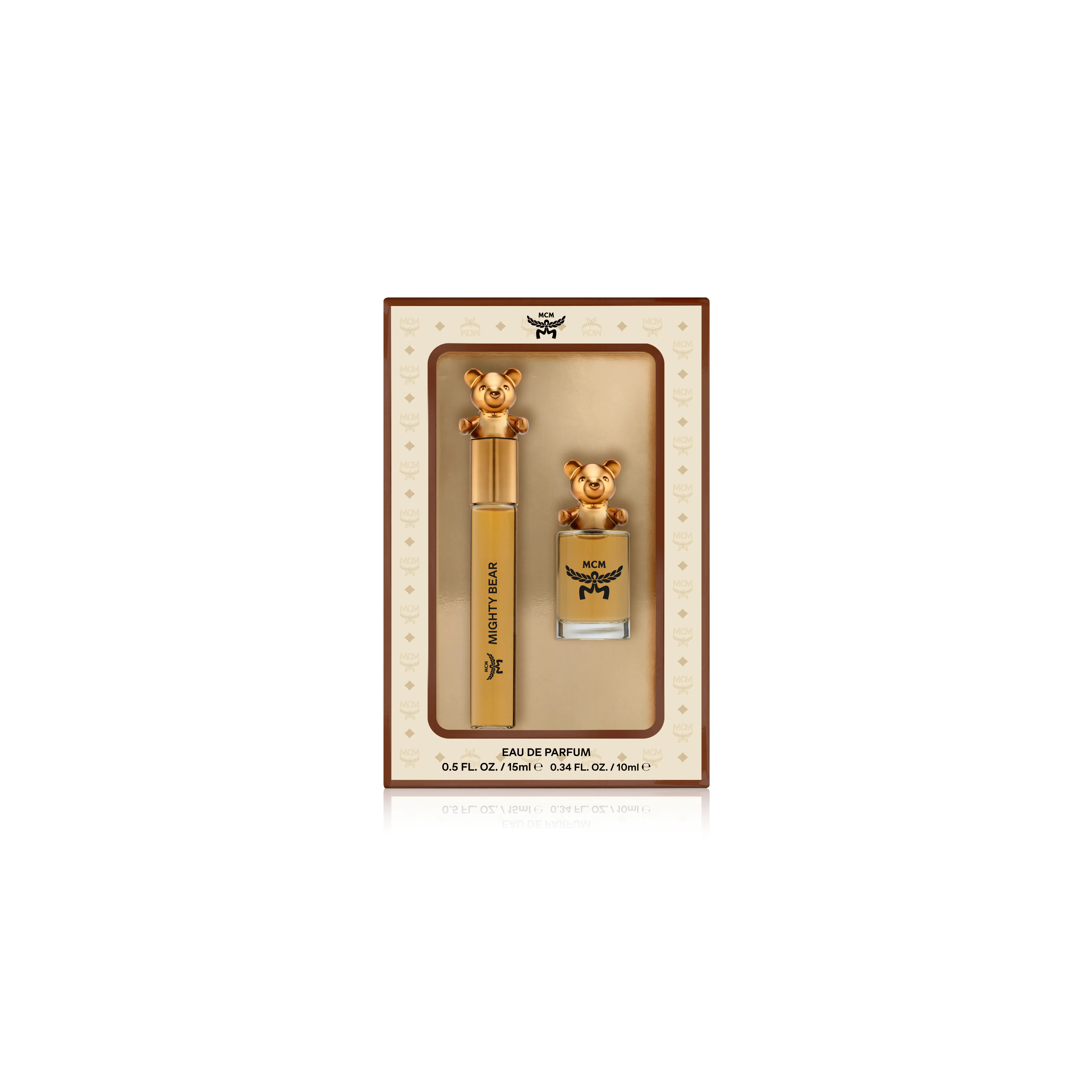 MCM Collection Mighty Bear Mini & Travel EDP Gift Set – Eau de Parfum Spray 0.34Fl. Oz/10ml & 0.5Fl. Oz/15ml
