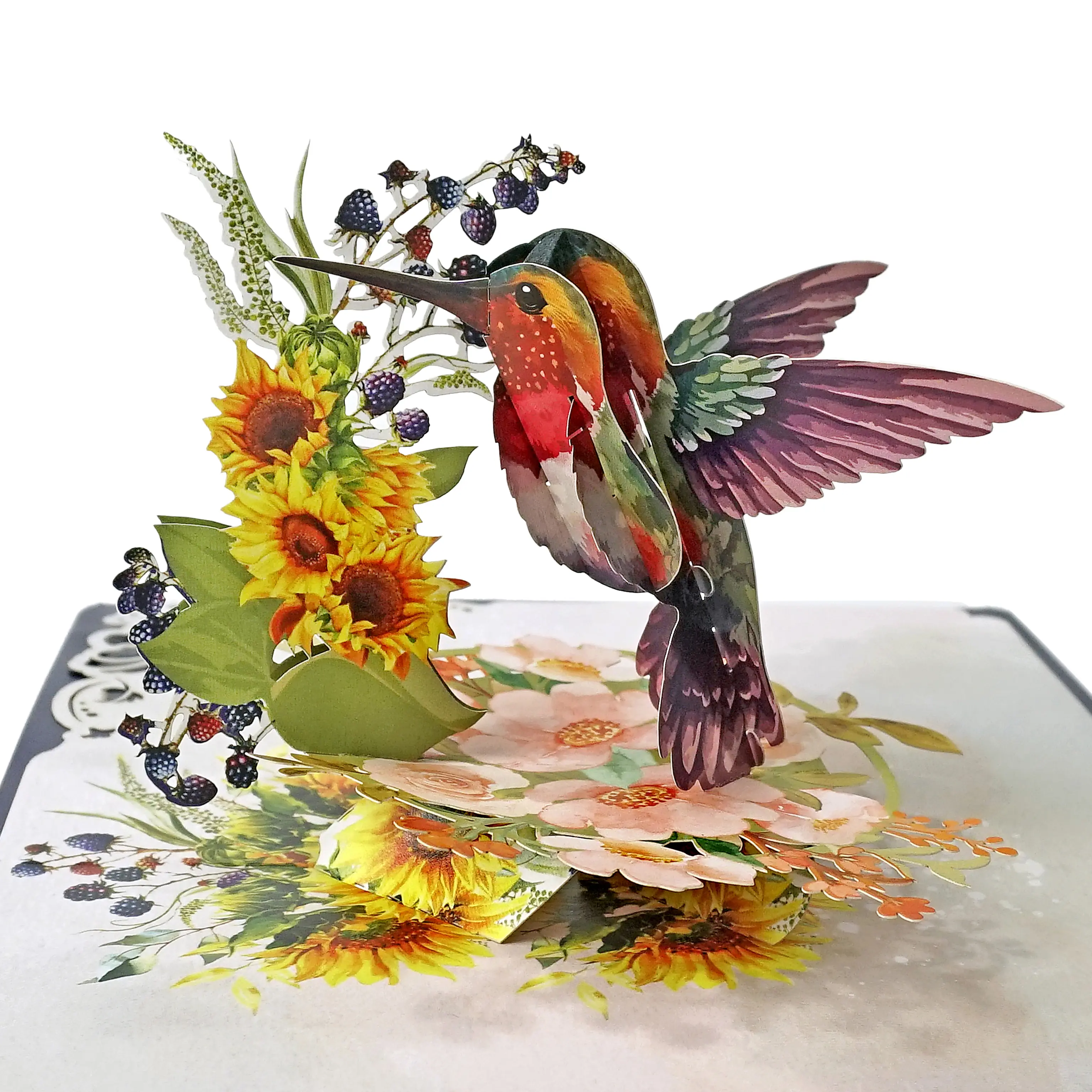 CUTPOPUP Hummingbird with Sunflowers Pop Up Birthday Cards for Women, 3D Birthday Flowers Greeting Card for Her Wife Mum Valentines Card Anniversary Happy Mothers Day Cards US8-AN144US