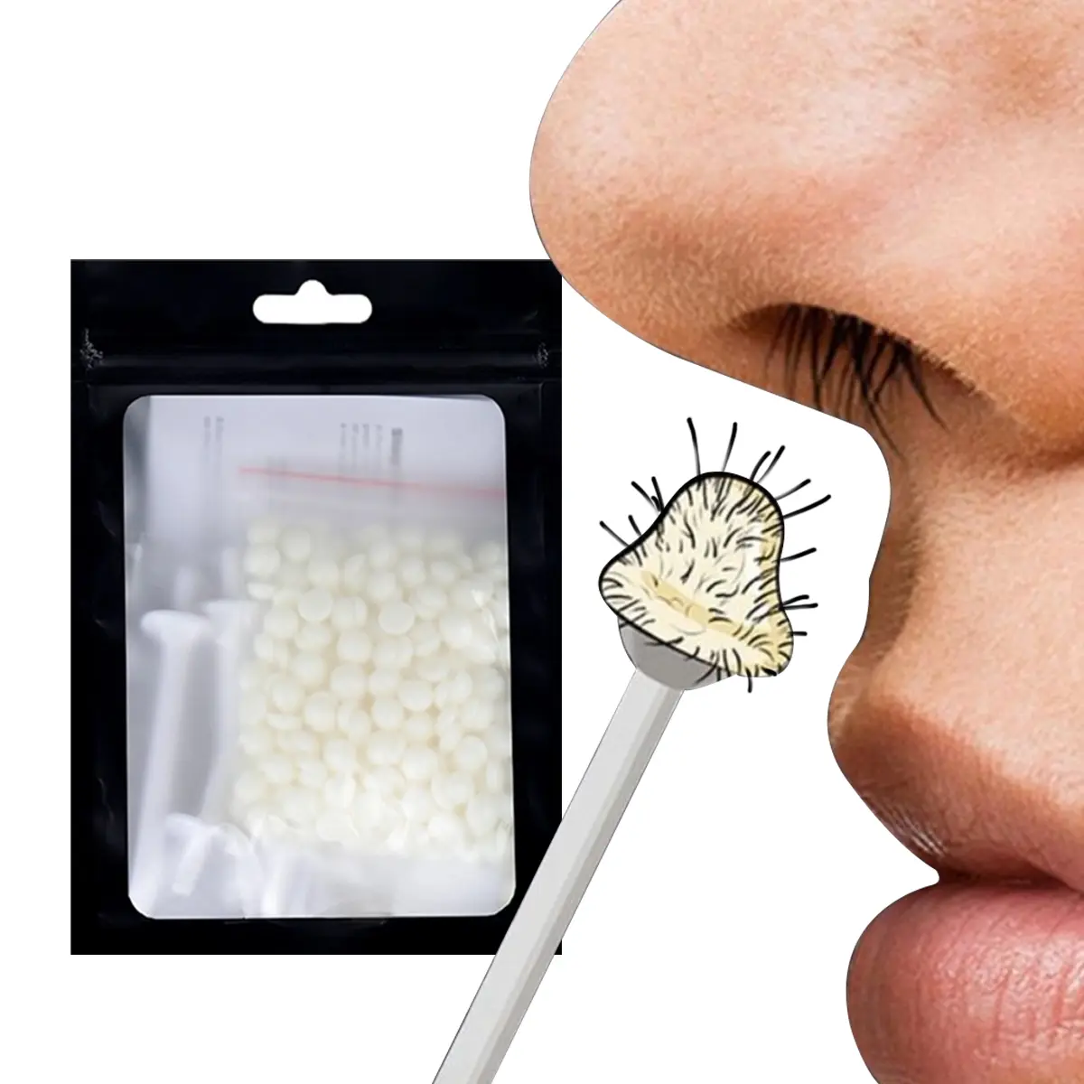 Nose waxing kit - suitable for lips, nose, eyebrows, face, body hair removal, suitable for men and women