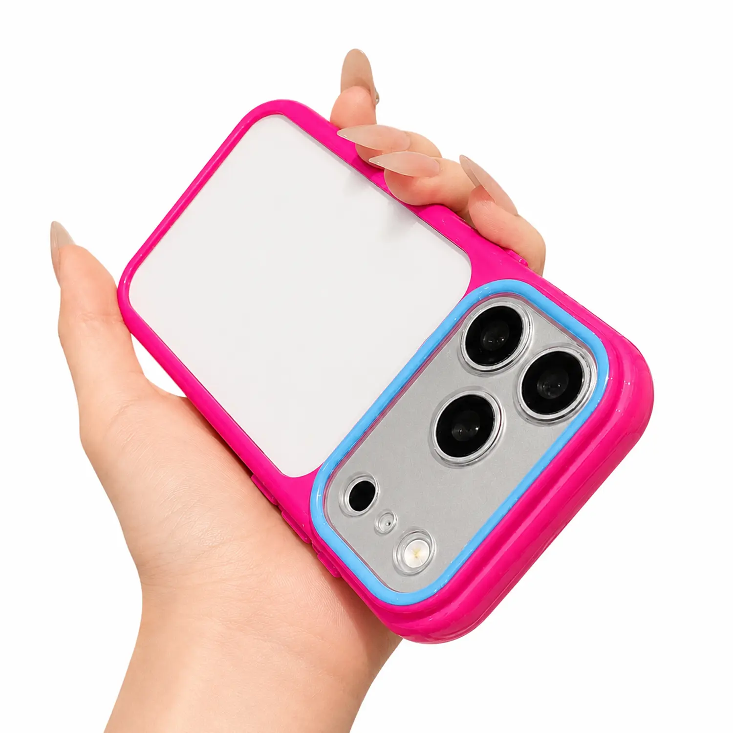 Clear Colorful Border Transparent Acrylic Back with Soft TPU Edge, Shockproof Full Cover Protective Case Compatible with iPhone 17 Pro Max, 17, 16, 15 & 14 13 12 Series
