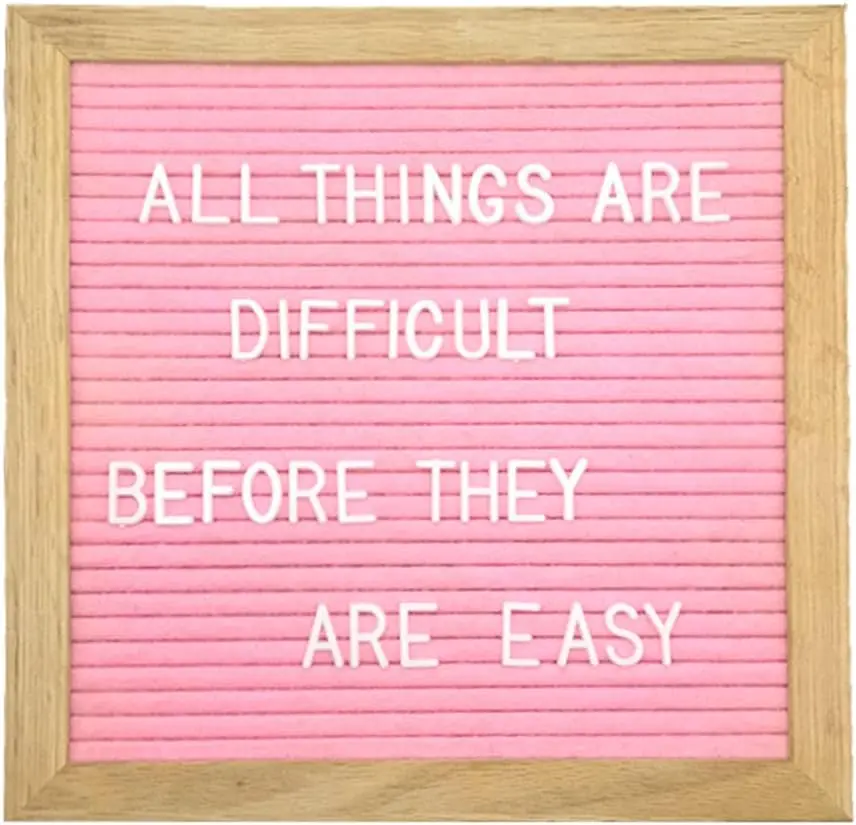 Felt Board Felt Letter Board, 10 x 10 inch Message Board Word Board Letter Board Sign Bulletin Board Letters, Pregnancy Announcements Baby Announcement Sign, Valentines Day Gifts for Her Letterboard (Pink)