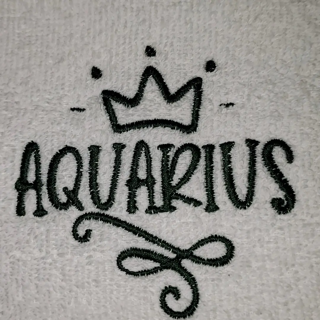 Aquarius king Custom Embroidered Design on towel
