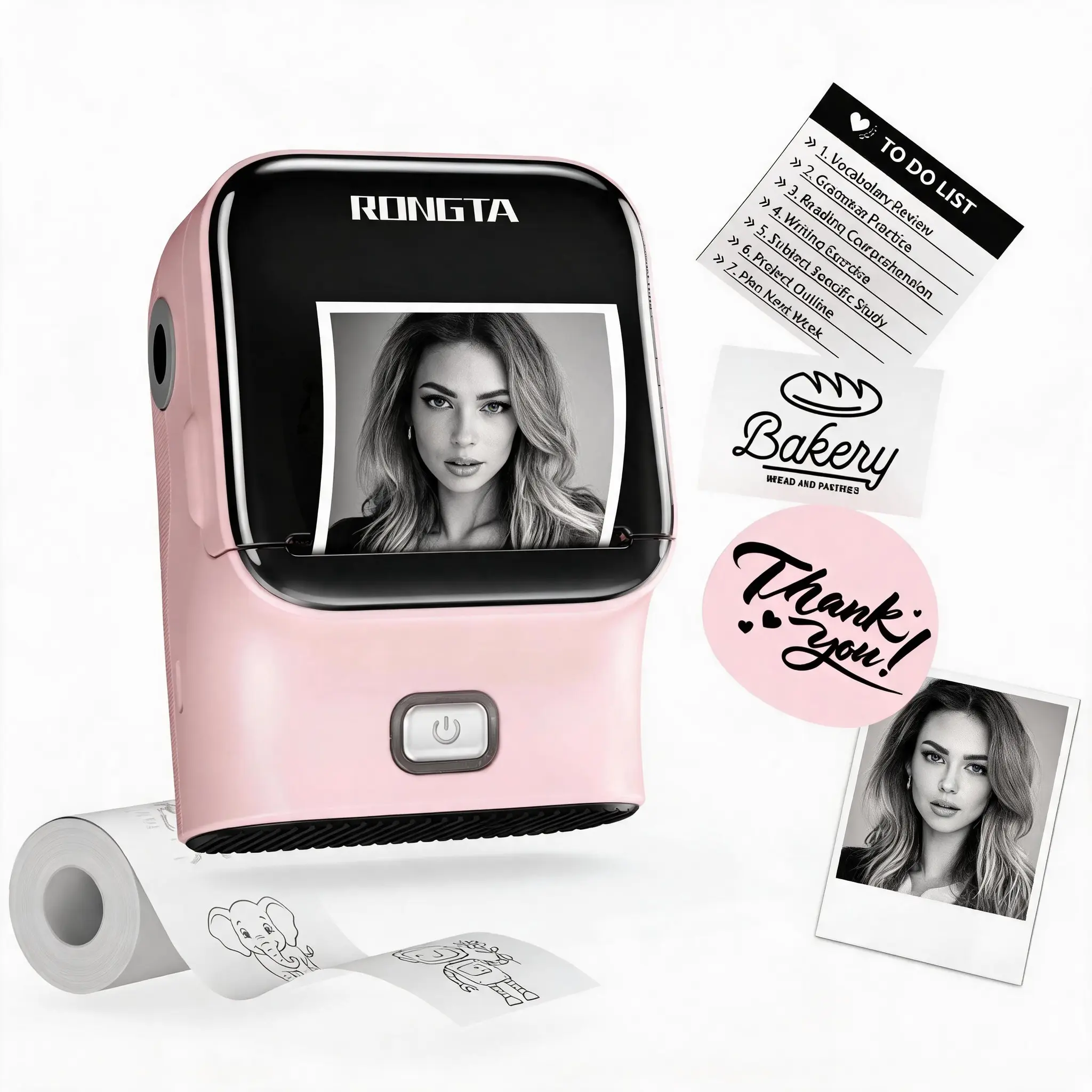 RONGTA Portable  2 Inch Bluetooth Label Maker Printer, Wireless Label Printer, AI Printer, Sticker Printer, Portable Thermal Printer for Small Business, Homes and Offices