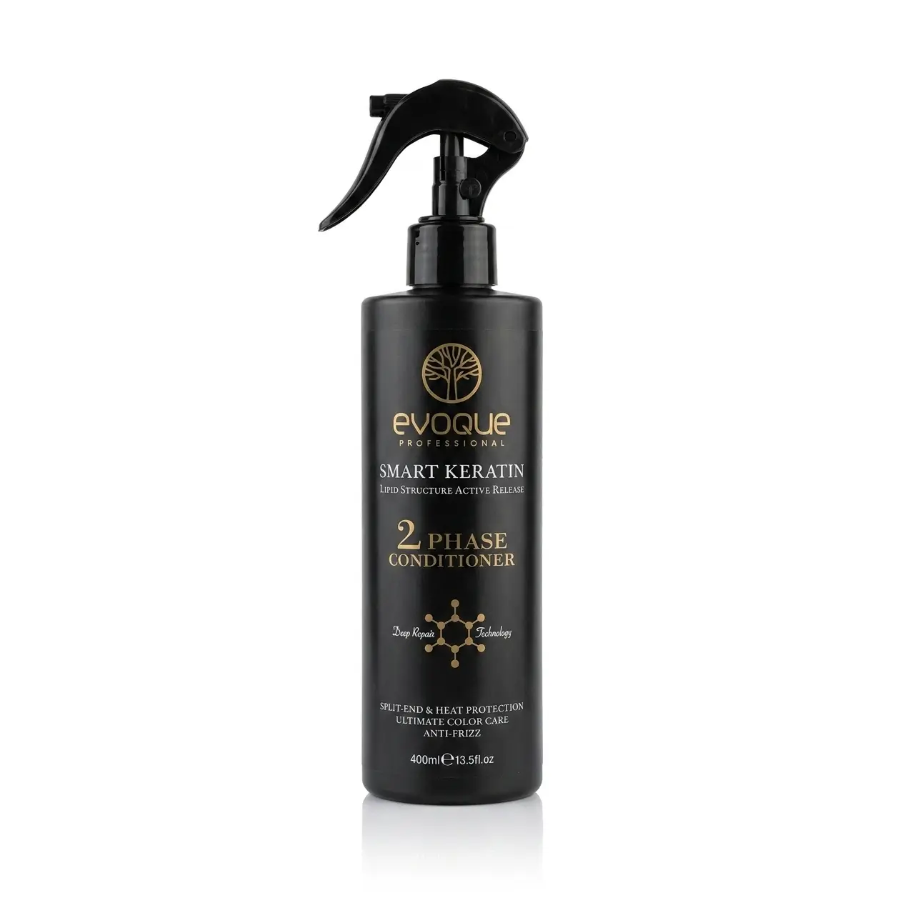 EVOQUE PROFESSIONAL Keratin Leave-In Conditioner Spray (Haircare for Shiny, Silky Straight Hair) - Lightweight Smoothing Treatment with Argan Oil, Frizz Control, Repair, UV & Heat Protection in Spray Bottle