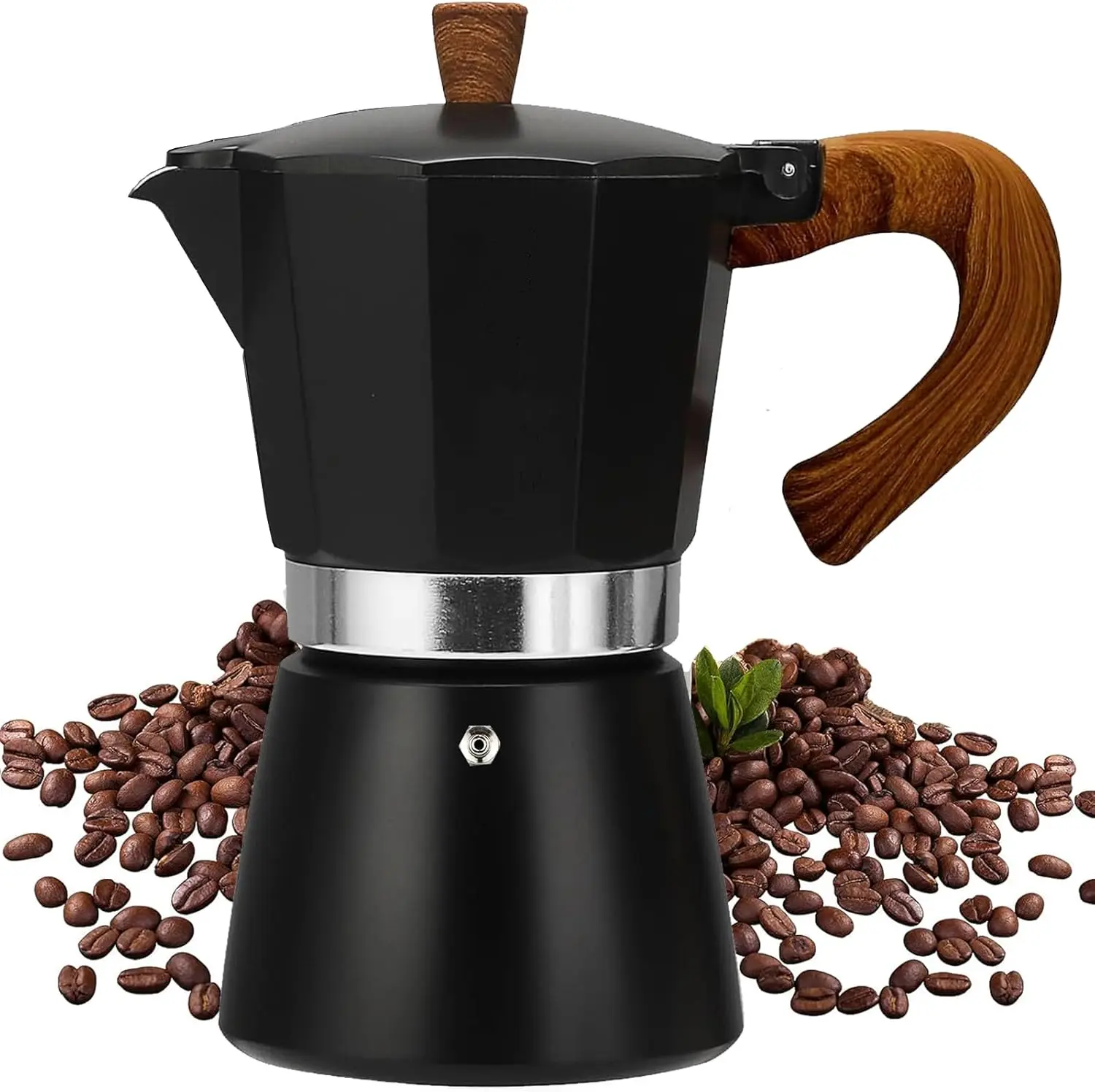 Moka Pot, Stovetop Espresso Maker, Italian Coffee Maker, Stovetop Cuban Coffee Pots and Espresso Maker Percolator - Black
