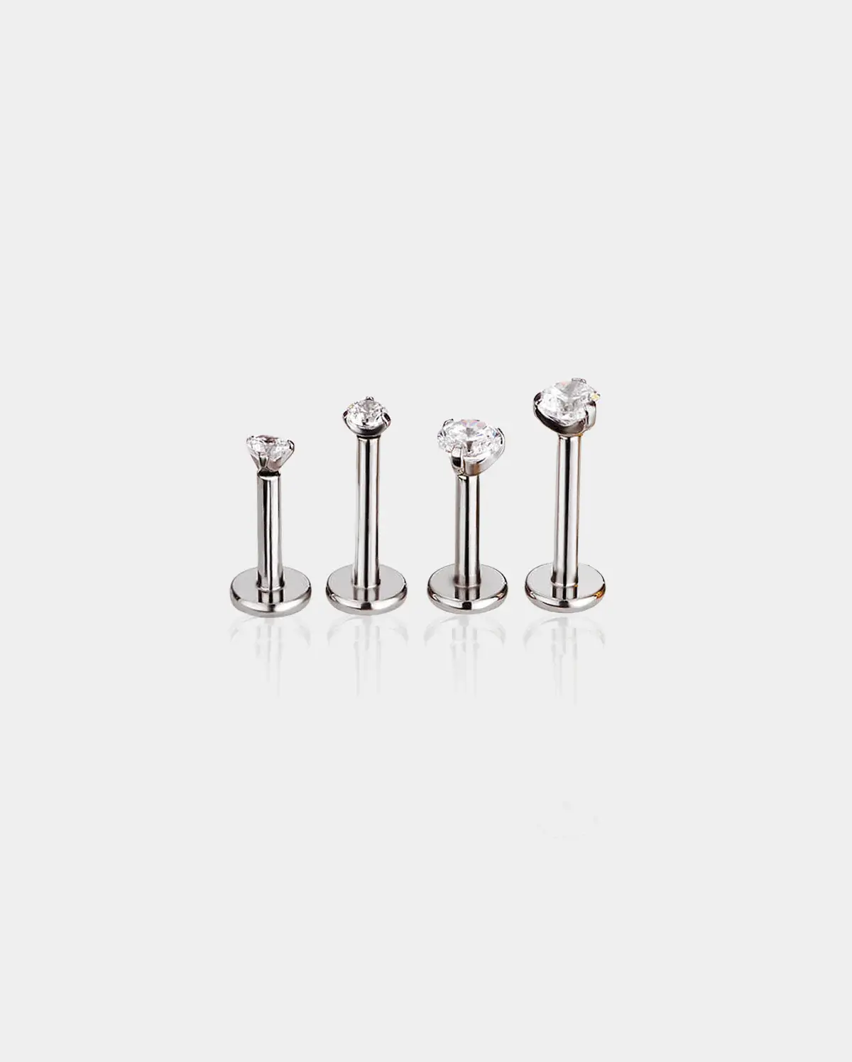 CZ Threadless Push Pin Titanium Helix Stud
