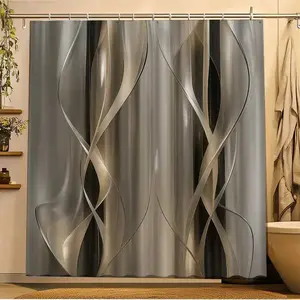 Gilded marble textured shower curtain, perfect for bathroom decoration, partition, beautify space, polyester durable material, easy to clean, machine washable, multiple sizes to choose from, shower curtain hook, Bathroom Decoration Accessories