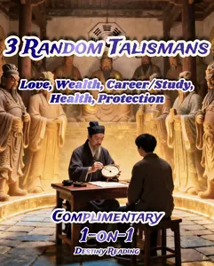 3 Random Talismans (Love, Wealth, Career/Study, Health, Protection – Randomly Select 3 from 5 Types)