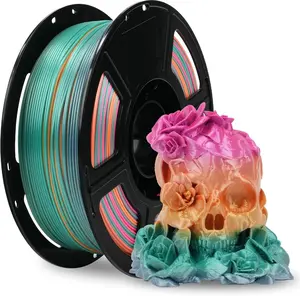 Flashforge  Silk Ranbow Candy PLA Filament 1.75mm , 3D Printer Filament 1kg (2.2lbs) Spool, Smooth and Silky Texture 3D Printing Filament, Dimensional Accuracy +/- 0.02mm