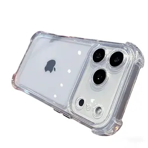 Luxury Shockproof Clear Phone Case For iPhone 17 16 15 14 13 12 11 Pro X XS Max Plus Air Soft Transparent Bumper Cases Cover