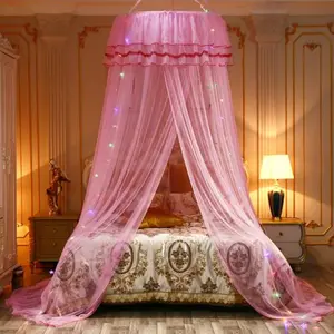 1pc Round Mosquito Net, Colorful Princess Tent, Dome Reading Corner, Unicorn Theme Party Decoration, 65*260cm for Single Bed, Mosquito Netting