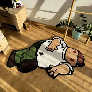 Cute Cartoon Character Carpet, Funny Home Decor Mat, Decorative Area Rug, Soft Short Velvet Touch, Multisize Living Room Bedroom Rug, Casual Style, Cartoon Pattern Rug, Home Decor Rugs