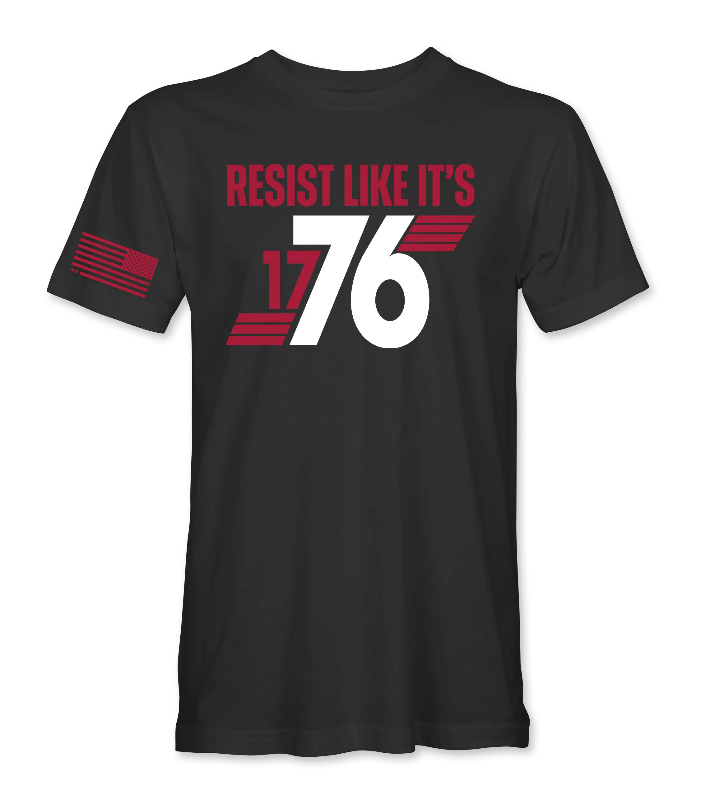 Resist Like It's 1776 T-Shirt, Unisex Casual Short Sleeve Retro Graphic Tee in Heavyweight Fabric with USA Flag, Tshirt, Top, Shortsleeve, Menswear