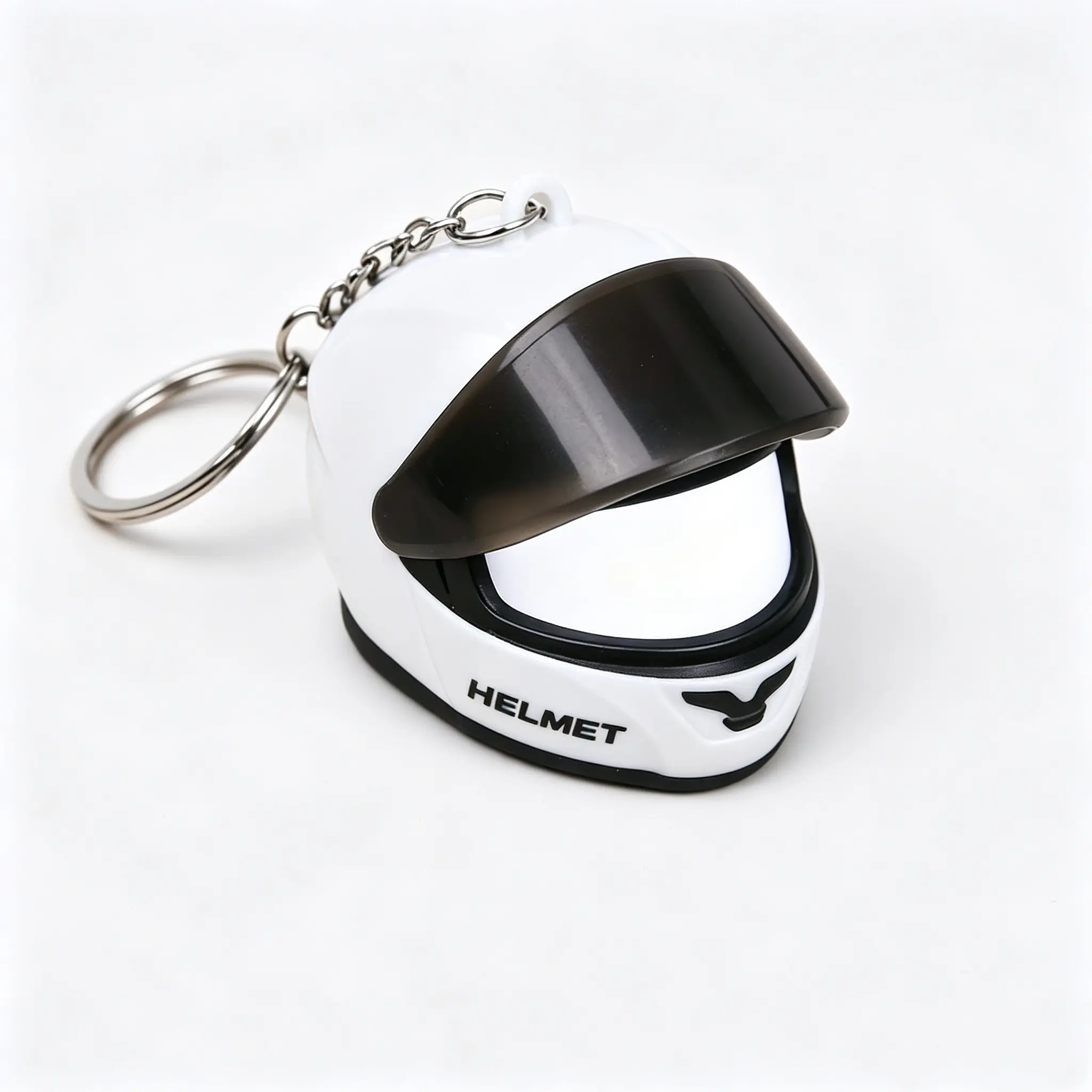 Mini Luminous Helmet Keychain Cute LED Night Light BagCharm Motorcycle Safety Warning Pendant Trendy Luggage& Backpack Accessory Gift for Riders cool car key chain
